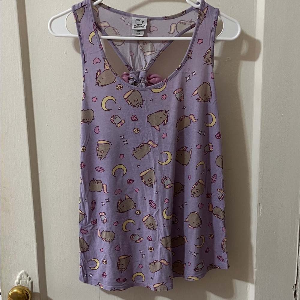 Pusheen Lavender Cat Print Top